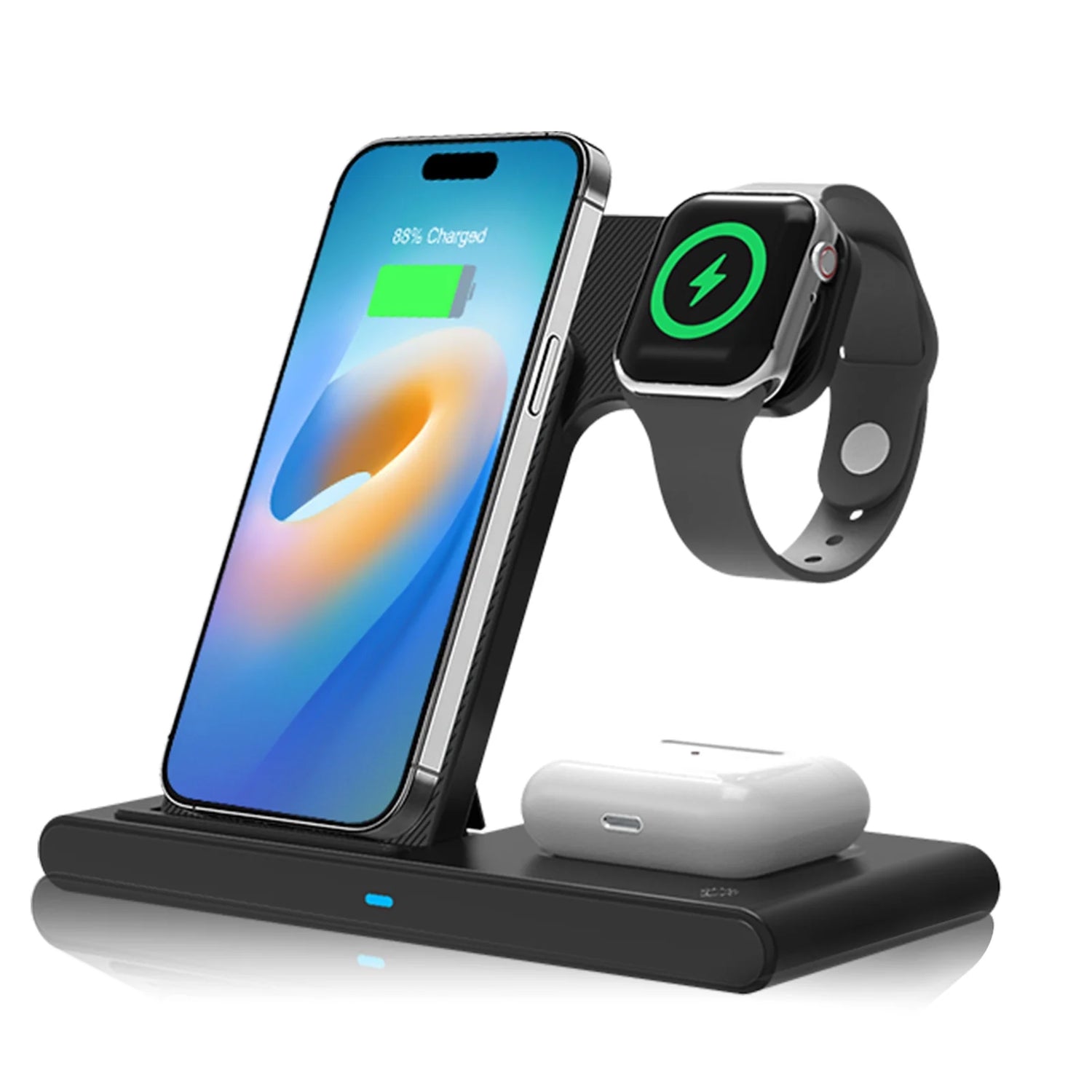 Charging Station, Wirelss Charger, Magnetic Fast Charging Station Compatible with Iphone 16 15 14 13 12 11 Pro Max XS XR, for Iwatch Series 9 8 7 6 5 4 3 2 SE, for Airpods 3 2 Pro